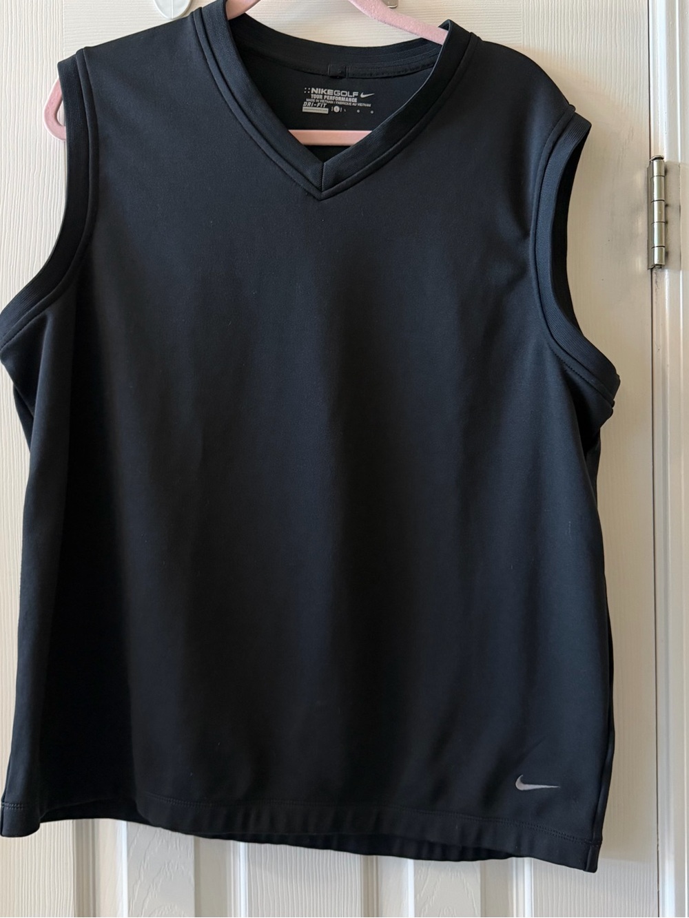 Nike Golf Tour Performance Black V-Neck Wind Vest L